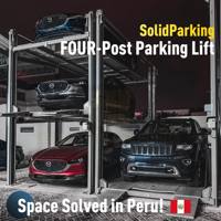Elevador de Autos de 4 Postes y Triple Nivel, Capacidad de 5500 Libras por Nivel, Apilador de Tres Autos para Uso en Garajes