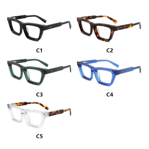 Wholesale Fashion Square <strong>Frame</strong> Acetate Optical <strong>Frames</strong> Hand Made Custom OEM Thick <strong>Frame</strong> Eyewear Women and Men Glasses - Product Image 4