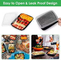 Boîte à bento en plastique écologique super épaisse de 28 oz avec couvercle sécurisé, compatible micro-ondes, lave-vaisselle et congélateur, pour la préparation des repas et les déjeuners