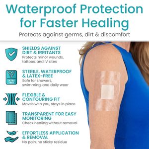 Parches Adhesivos para Heridas, Parches para Ducha Postoperatoria, Protección IV, Cuidado Posterior a Tatuajes - Product Image 2