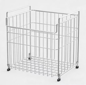 Chariot à linge en métal avec panier amovible, chariot utilitaire robuste pour la maison et la salle de bain - Product Image 1