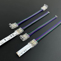 Connecteur LED SMD COB en cristal réutilisable 8mm 10mm 4 broches 4Pin Connecteur d'angle pour bande LED RGB