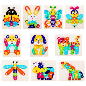 Puzzle en bois Montessori en forme de lapin, puzzles d'animaux, <span class=keywords><strong>jeux</strong></span> éducatifs d'apprentissage de l'<span class=keywords><strong>intelligence</strong></span> pour les cadeaux de Noël et d'anniversaire - Product Image 6