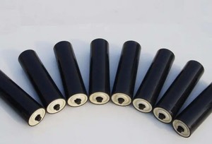 Ролик направляющий (противоотклонительный) для конвейера, с покрытием, для приводного ленточного конвейера, с резиновым диском для защиты от ударов и возвратного хода - Product Image 2