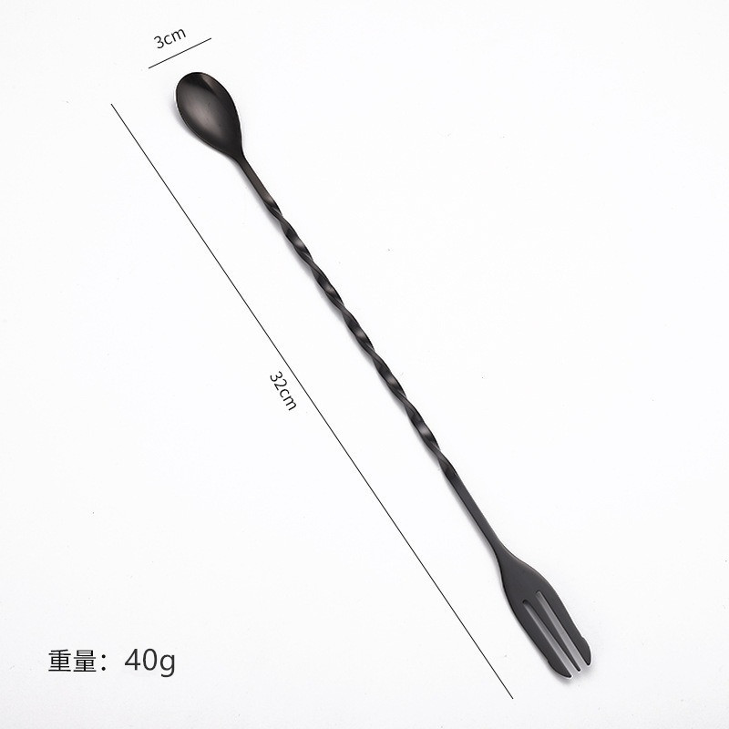 Black Large Spoon [Thickening] [410 Material]]