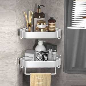 Étagères d'<span class=keywords><strong>angle</strong></span> murales en alliage d'aluminium pour <span class=keywords><strong>salle</strong></span> <span class=keywords><strong>de</strong></span> <span class=keywords><strong>bain</strong></span>, usage domestique et hôtelier, étagère <span class=keywords><strong>de</strong></span> douche, vente en gros, stockage commercial - Product Image 1