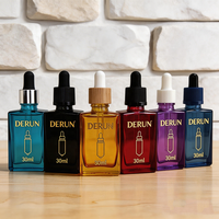 Flacon compte-gouttes carré ou rectangulaire en verre transparent, noir ou ambré de 30 ml, 50 ml, 100 ml avec épaule plate pour cosmétiques et huiles essentielles