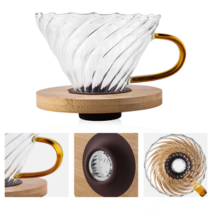 ชุดเครื่องทำ<span class=keywords><strong>กาแฟ</strong></span>แบบเทลงบนเป็นมิตรต่อสิ่งแวดล้อมพร้อมที่หยดแก้ว<span class=keywords><strong>เครื่อง</strong></span><span class=keywords><strong>ชง</strong></span><span class=keywords><strong>กาแฟ</strong></span>แบบหยดพร้อมที่วางไม้ไผ่หรูหรา - Product Image 6
