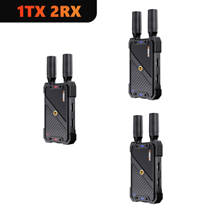 Transmetteur et récepteur vidéo sans fil Full <span class=keywords><strong>HD</strong></span> 400M, 1 émetteur 2 récepteurs, compatible avec toutes les caméras, ordinateur portable, PC, projecteur, PS4, PS5 - Product Image 1