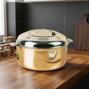 Casserole en acier inoxydable avec couvercle, 24 cm, ronde, durable, design moderne, passe au lave-vaisselle, compatible gaz et induction - Product Image 2