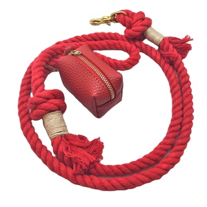 Correa de algodón 100 para perro, arnés de Collar de bolso a juego, todos los colores, mango de cuero genuino, longitud personalizada, amarillo, alta calidad - Product Image 3