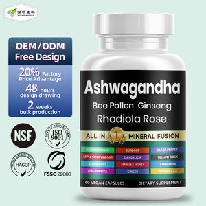 Ashwagandha Wortel Extract <span class=keywords><strong>Capsules</strong></span> 1200Mg Bijenpollen Ginseng Rhodiola Rosea Voor Het Verbeteren Van De Immuniteit - Product Image 1
