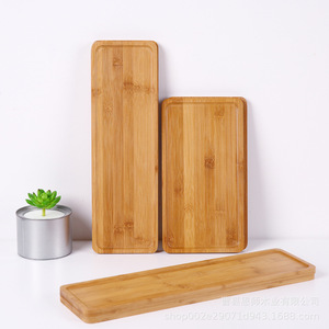 ถาดเสิร์ฟไม้ไผ่ทรงสี่เหลี่ยม สีพื้นเรียบง่าย สำหรับขนมปัง กาแฟ ชา เค้ก - Product Image 2