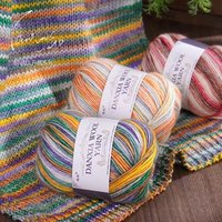 Hilo Teñido Danxia Serie Space Dyed, Mezcla de Algodón Suave de Fantasía Arcoíris para Tejer a Mano Suéteres, Bufandas y Gorros para Bebés, Venta al por Mayor de Fábrica