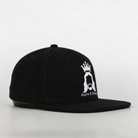 Gorras de Béisbol Snapback Bordadas Personalizadas al por Mayor, Negras, de 6 Paneles, con Visera Plana, para Hombres y Mujeres