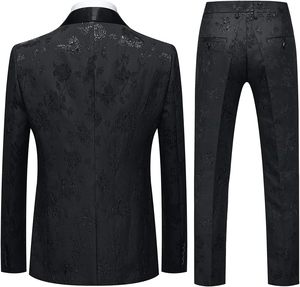Trajes de Etiqueta para Hombre, 3 Piezas, Corte Regular, Diseño Floral, Cierre de Cremallera, Conjunto de <span class=keywords><strong>Traje</strong></span> con Chaqueta Blazer, Chaleco y Pantalones para Boda - Product Image 2
