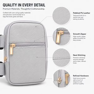 Sac de jambe en cuir PU grain litchi en gros, sacoche de cuisse/motocycliste personnalisable avec logo, pochette zippée pour extérieur, OEM ODM - Product Image 3