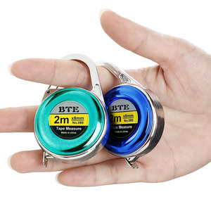 Mini ruban à mesurer de 2 m en acier au carbone, à rappel automatique, avec logo porte-clés, étui haute visibilité - Portable - Product Image 3