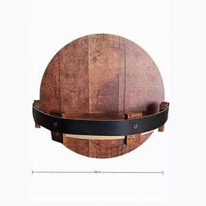 Exhibidor de Pared de Madera Hecho a Mano, Moderno, Marrón, de Tres Niveles, Multifuncional, para Whisky y Vino - Product Image 2