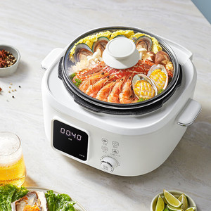 Cuisinière électrique à pression Blaupunkt 4,1 L, multifonctionnelle intelligente, cuiseur à riz automatique avec couvercle en verre et revêtement en alliage d'aluminium - Product Image 1