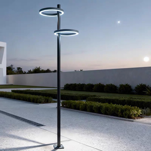 Lámpara de paisaje circular moderna de alta calidad para exteriores de hoteles, diseño de columna LED eléctrica IP65 para patios y calles. - Product Image 3