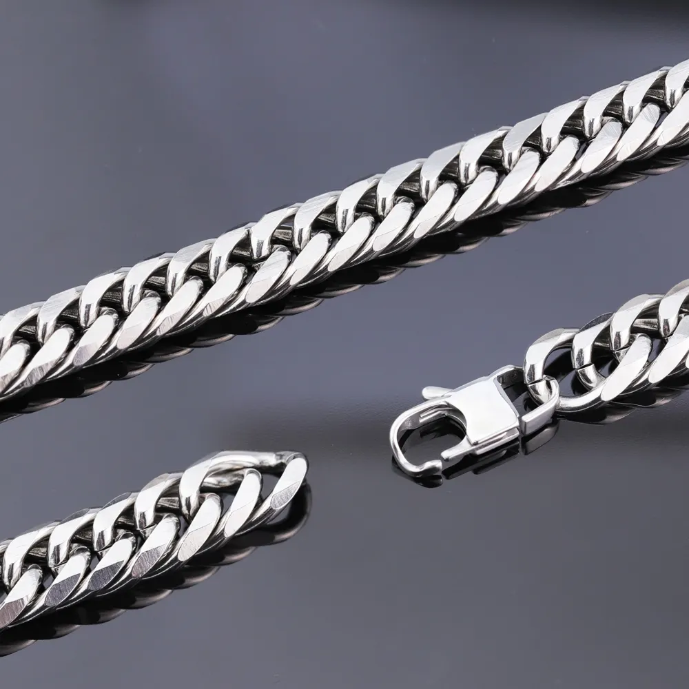 2022 New Hot Selling High Quality 13mm Hip Hop Punk Necklace Jewelry Mens Women Stainless Titanium Steel Cuban Link Chain