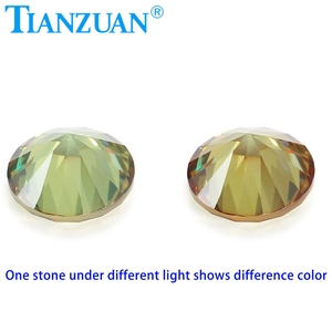 8mm 10mm turchia Diaspore Gibbsite zultaniti verde giallo cambiamento di colore rotondo Zirconia cubica <span class=keywords><strong>pietra</strong></span> sfusa Cz - Product Image 4