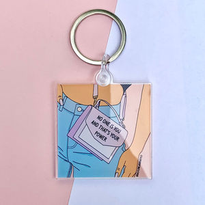 Llavero Acrílico de una Cara con Mensaje Inspirador de Autocuidado, Amor Propio, Estética, Feminismo, Lindo y Positivo, en Oferta - Product Image 4