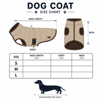 Manteau matelassé pour petits chiens, veste rembourrée pour chien avec col haut et poche, gilet chaud d'hiver pour animaux de compagnie S M L