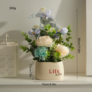 Bonsái biónico decorado nórdico, simulación de planta verde en maceta pequeña, flores artificiales para interior, oficina, sala de estar, escritorio - Product Image 6