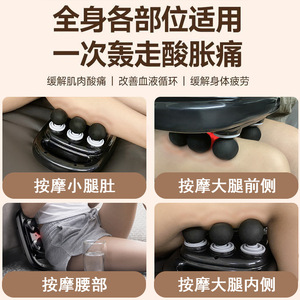 ปืนนวด 6 หัว มอเตอร์ไร้แปรงถ่าน 12 ระดับความเร็ว ชาร์จ USB แบตเตอรี่ลิเธียม เครื่องนวดคอที่บ้าน อุปกรณ์กายภาพบำบัด - Product Image 3