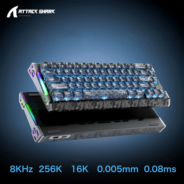 ATTACK SHAKR R68HE Wired Mechanical Keyboard Carbon Fiber Pattern Gaming Magnetic Axis 8K RGB Mechanical Keyboard