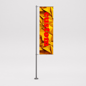 Drapeau de plage personnalisé imprimé avec des plumes - Bannière publicitaire pour événements en plein air - Product Image 3