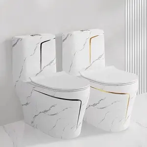 Vaso sanitário de cerâmica para banheiro de luxo em mármore, barato e de alta qualidade, montado no chão, a granel