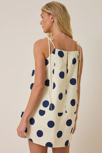 Robe Courte Halter à Pois Coupe Ample Sans Manches en Coton pour l'Été, Robe Décontractée à Ourlet Asymétrique en Tissu Respirant - Product Image 4