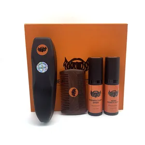 Premier Private Label For Men Gift Natural Serum Roller Beard Grooming Set Kits Balm Oil Beard Growth Kit
