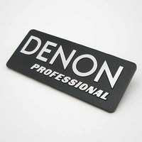 Plaque signalétique personnalisée en aluminium brossé gaufré, badge métallique en relief avec logo argenté et coins arrondis pour l'étiquette de marque d'équipement audio