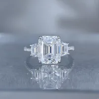 Bague de fiançailles MuShan en argent sterling 925 plaqué or 18 carats avec moissanite VVS, modèle solitaire, breveté MST