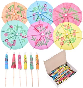 Bambus Japanese Parasol Style Straws Pride Small Cocktail Drink Garnish Disposable Customised Paper Cocktail Umbrella Picks