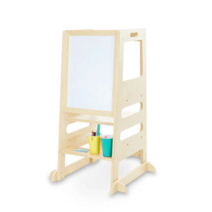 Montessori bước bằng gỗ phân có thể điều chỉnh chiều cao Toddler thường vụ học tập tháp với bảng đen - Product Image 6