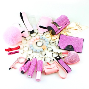 NOUVEAU Alarme personnelle sonore de sécurité violette en gros avec lampe torche, porte-clés et accessoires en alliage pour la défense personnelle des femmes - Product Image 2