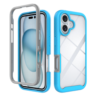 Pour iPhone 16 15 14 Pro Max 360 Protection complète avant arrière double couche robuste étui de téléphone portable pour iPhone 15 14 16