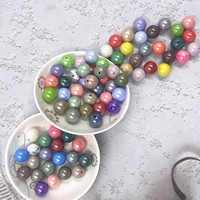 Perles rondes en opale de 15 mm sans BPA CHENKAI pour la fabrication de bijoux DIY, cadeaux, perles de caractère pour la fabrication de stylos