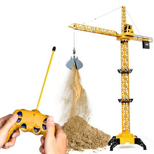 Gros véhicules de construction à ascenseur rotatif à 4 canaux en alliage pour bricolage Lumières à LED Pelle <span class=keywords><strong>télécommandée</strong></span> <span class=keywords><strong>Grue</strong></span> à tour RC pour enfants - Product Image 1