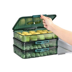 Caja <span class=keywords><strong>rectangular</strong></span> para dumplings de congelación rápida para el hogar, plástico de grado alimenticio con técnica de inyección de PP para almacenamiento de refrigerador de cocina - Product Image 5