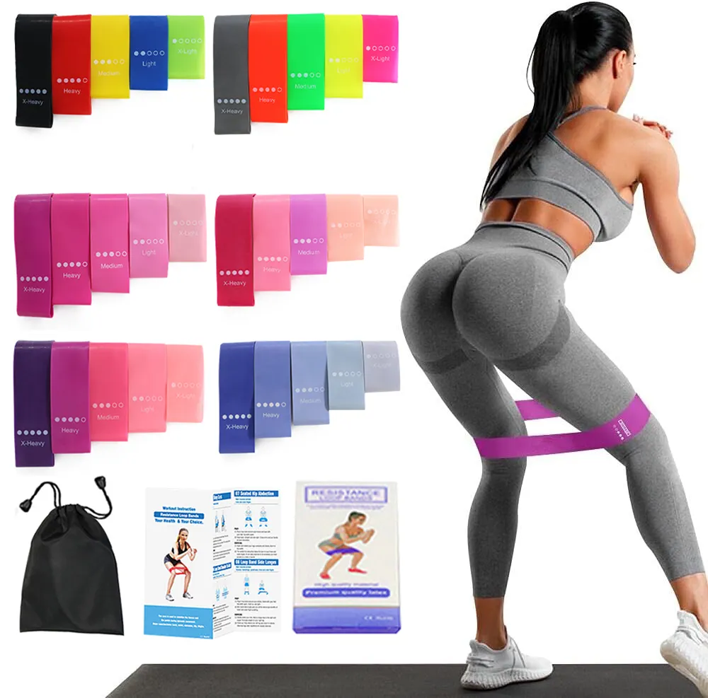 OEM Wholesale custom Logo TPE Yoga Gym Exercise Booty Hip Fitness Accessories Resistance Bands