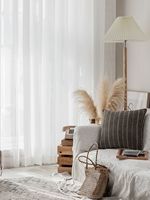 Rideaux en tissu transparent blanc de qualité naturelle, fournis directement par l'usine