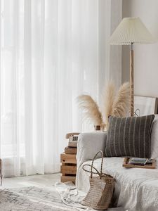 Tende in Tessuto <span class=keywords><strong>Trasparente</strong></span> Bianco Naturale di Alta Qualità, Fornitura Diretta dalla Fabbrica - Product Image 4