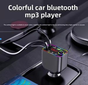 Handsfree Call Audio Receiver Radio FM Transmitter Car <b>Adapter</b> MP3 Player Retractable Car Charger with Starlight - Product Image 3