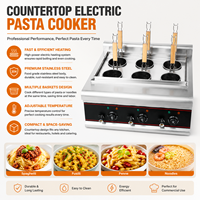 Cuiseur à pâtes électrique professionnel en acier inoxydable avec plusieurs paniers pour cuisine de restaurant